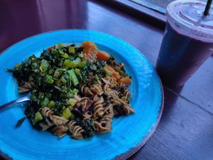 The $9.99 combination platter at Karma Road Organic Cafe in New Paltz