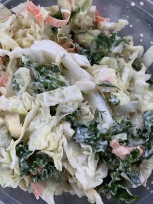 “Kale Coleslaw” “Kale-slaw” (??? 😊) at Karma Road Organic Cafe in New Paltz