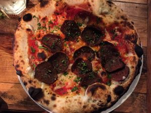 Sister Seitan pepperoni pizza 🍕  at Luben's Pizza in Folkestone