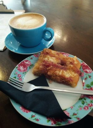 Vegan raspberry slice at Orchard Lane Coffee House in Folkestone