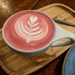Beetroot latte at Orchard Lane Coffee House in Folkestone
