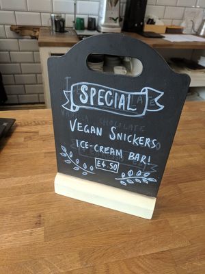 Vegan ice cream snickers at Orchard Lane Coffee House in Folkestone