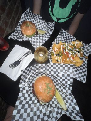 Pesto burgers & spicy nachos   at Georgetown Liquor Company in Seattle