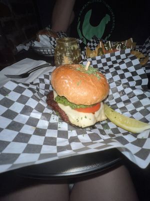 Pesto burger  at Georgetown Liquor Company in Seattle