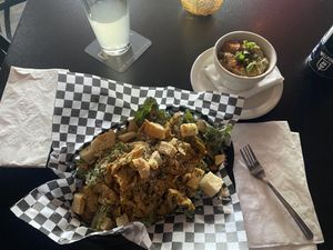 Aerial View of Late Lunch w/Kombucha (SO GOOD) 😍  at Georgetown Liquor Company in Seattle