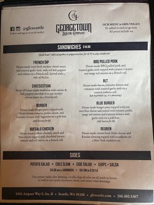 Menu June 2023  at Georgetown Liquor Company in Seattle