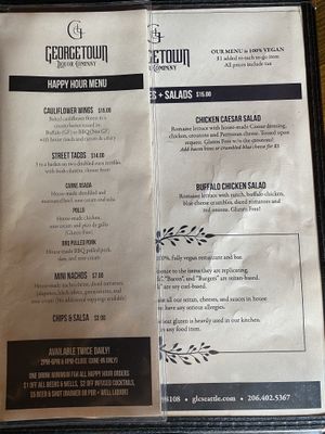 Menu June 2023  at Georgetown Liquor Company in Seattle