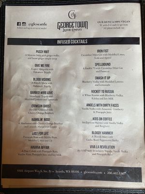 Menu June 2023  at Georgetown Liquor Company in Seattle