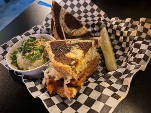Reuben with potato sald  at Georgetown Liquor Company in Seattle