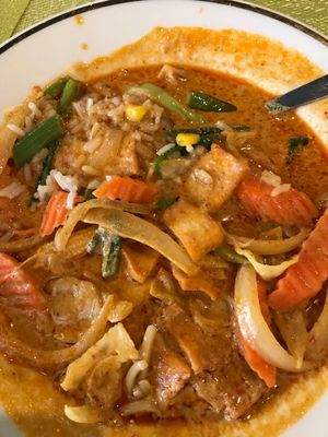 Indian curry with tofu and veggies  at Mint Asian Cuisine in Punta Gorda
