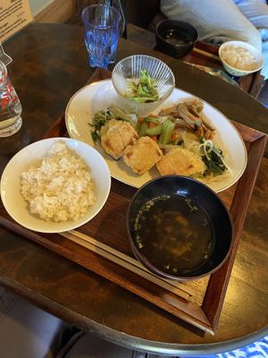 Vegan lunch set  at Cafe 101 in Teshima