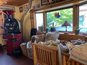 Roasting on site at Pie in the Sky in Woods Hole