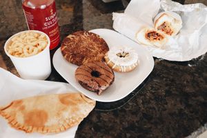 doughnuts, vegan mac and cheese at Vegan International Co in Tampa