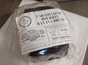 Caramelized bourbon banana bread at Vegan International Co in Tampa