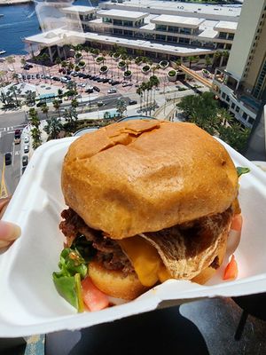 Bacon cheesebuger at Vegan International Co in Tampa