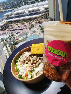 Bowl and brownie sundae at Vegan International Co in Tampa
