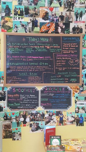 Menu for the day at Vegan International Co in Tampa