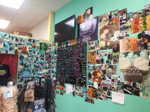 Menu wall at Vegan International Co in Tampa