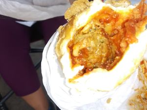 Vegan meatball sandwich at Vegan International Co in Tampa