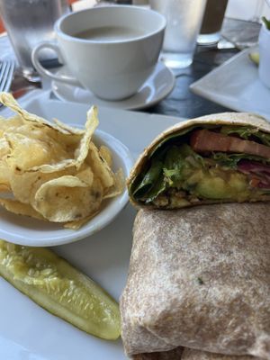 Caribbean Wrap with Blackened Tofu  at Wild Rabbit Bistro in Ormond Beach