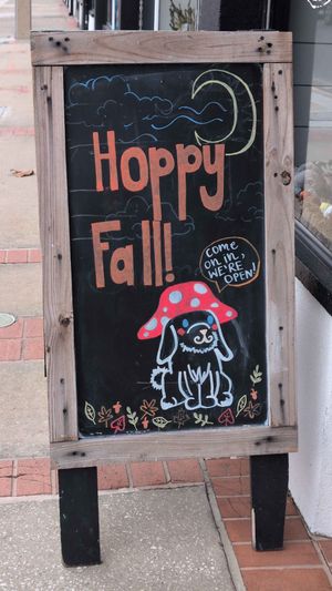 Hoppy Fall sign at Wild Rabbit Bistro in Ormond Beach