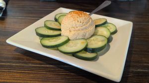 Hummus and cucumbers at Wild Rabbit Bistro in Ormond Beach