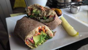 Hippie Hummus Wrap at Wild Rabbit Bistro in Ormond Beach