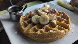Banana Brulee Waffle at Wild Rabbit Bistro in Ormond Beach