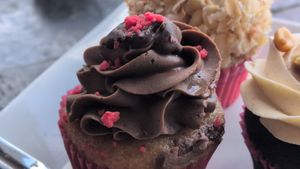 Chocolate berry cupcake at Wild Rabbit Bistro in Ormond Beach
