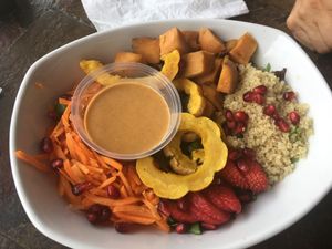 Harvest Bowl with Maple Cider Dressing at Wild Rabbit Bistro in Ormond Beach