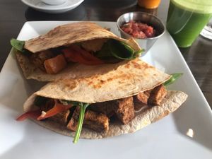 Ultimate Quesadilla with tofu 😊 at Wild Rabbit Bistro in Ormond Beach