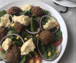 Falafel & Hummus Salad at Mr & Mrs C's in Wakefield
