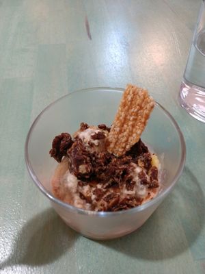 dessert!! vegan pudding :) at Amaranta Biobar in Valencia