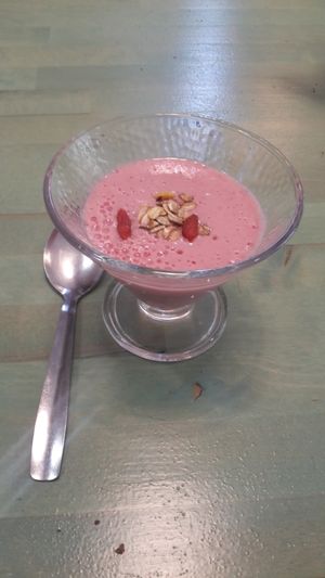 Fresh fruity desert at Amaranta Biobar in Valencia