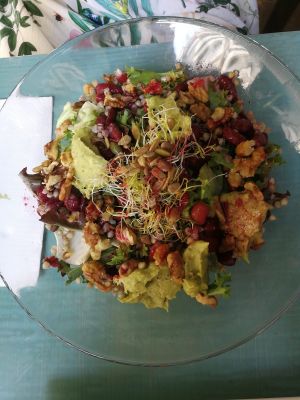 Buddha Bowl with Buckwheat and guacamole at Amaranta Biobar in Valencia