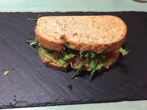 Avocado bread  at Amaranta Biobar in Valencia