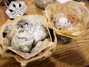 Crepes with icecream at Crepe and Spoon in Minneapolis
