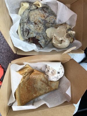 Even during quarantine it’s hard to wait till after 📸🤭😆🤤 banana coco with coffee and GF butter with mint chip 🔥💯🌱🍴  at Crepe and Spoon in Minneapolis