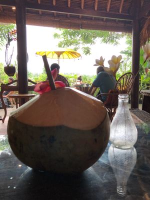 Young coconut  at Yellow Flower Cafe in Ubud