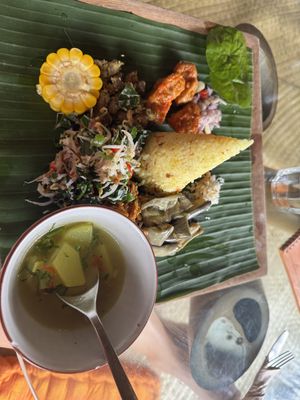Vegan Nasi Campur  at Yellow Flower Cafe in Ubud