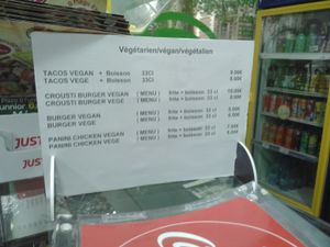 Vegan choices on the menu at ZN Pizza in Lille