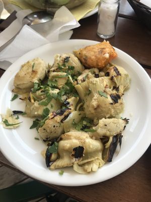Grilled artichokes  at Taverna Kalyva in Crete