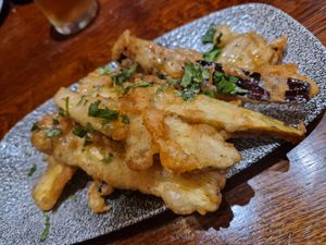Aubergine tempura. at Ambiente Tapas in Hull