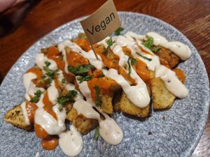 Patatas bravas. at Ambiente Tapas in Hull