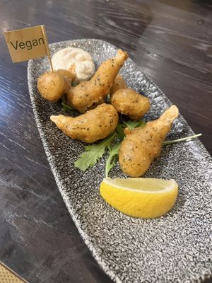 Vegan prawns   at Ambiente Tapas in Hull