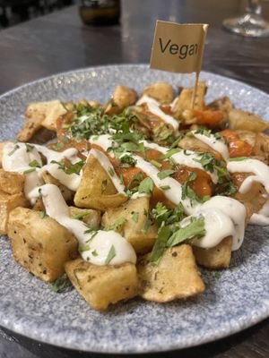 Vegan potatas bravas  at Ambiente Tapas in Hull