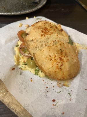 Vegan chicken and hummus   at Ambiente Tapas in Hull