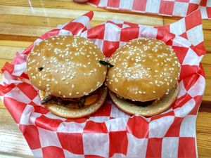 Burgers at Vegorama in Ypsilanti