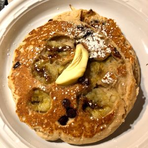 Vegan Banana Chocolate Chip Pancakes  at Park Avenue Grill in Amityville