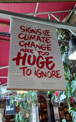 posters everywhere at La Recyclerie in Paris